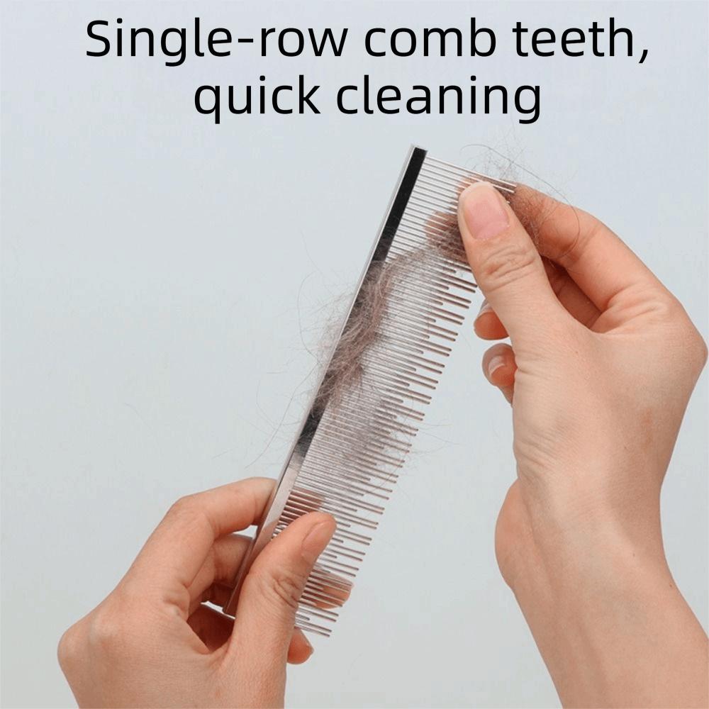 Double Toothed Pet Grooming Comb Short and Long Needles Anti-Static Detangling Grooming Tool High Low Teeth Reusable