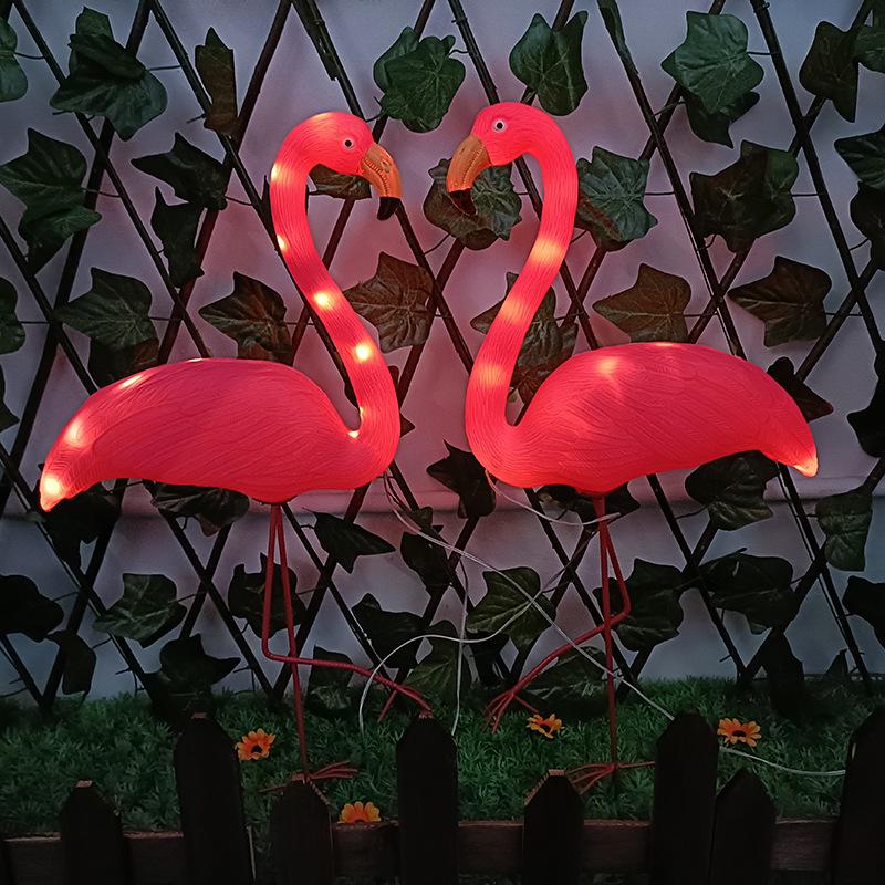 Large LED Solar Flamingo Lawn Light - Outdoor Decorative Animal Courtyard Accent