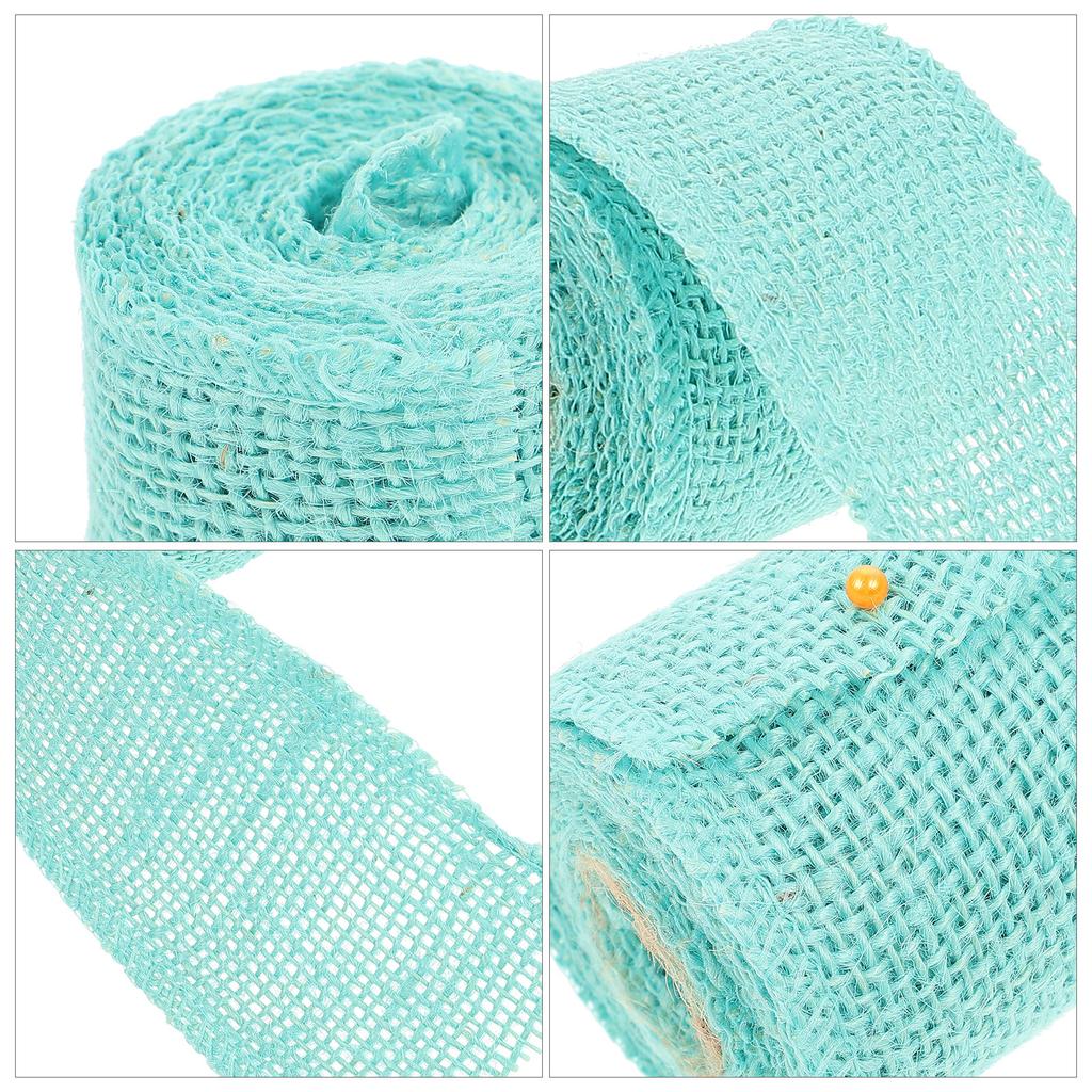 Black Jute Burlap Ribbon Roll 2M Length 6Cm Width Natural Texture for Christmas Wedding Wreath Craft Decoration Burlap Ribbon