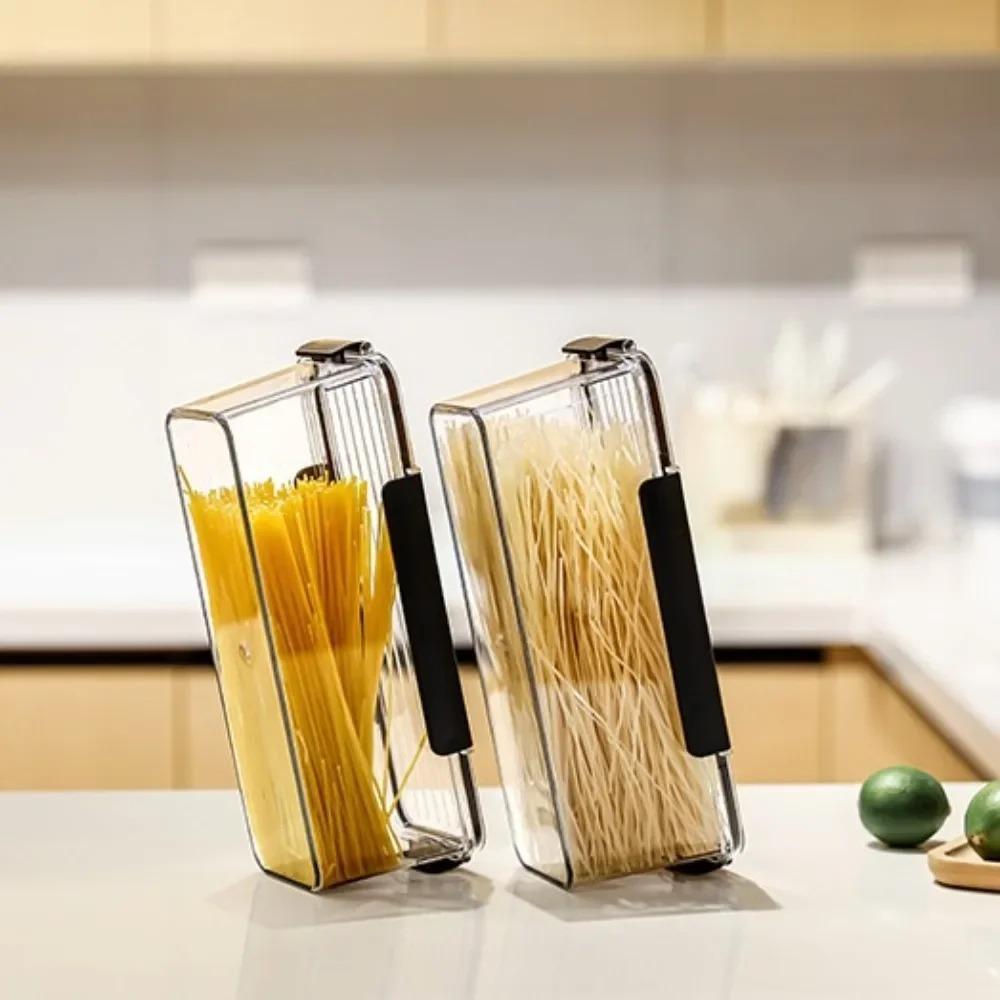 Transparenter Küchen-Vorratsbehälter mit Verschluss, Versiegelte Kühlschrank-Organizerbox, Küchenzubehör