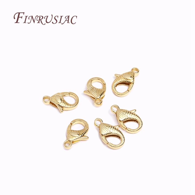 Trendy 7 Styles 18K Gold Plated Lobster Clasp Hooks Connector For Making Necklace Bracelet DIY Chain Jewelry Materials Wholesale