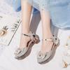 New girls sandals medium and older children's sandals bow high heel princess shoes summer rubber sole student children's sandals