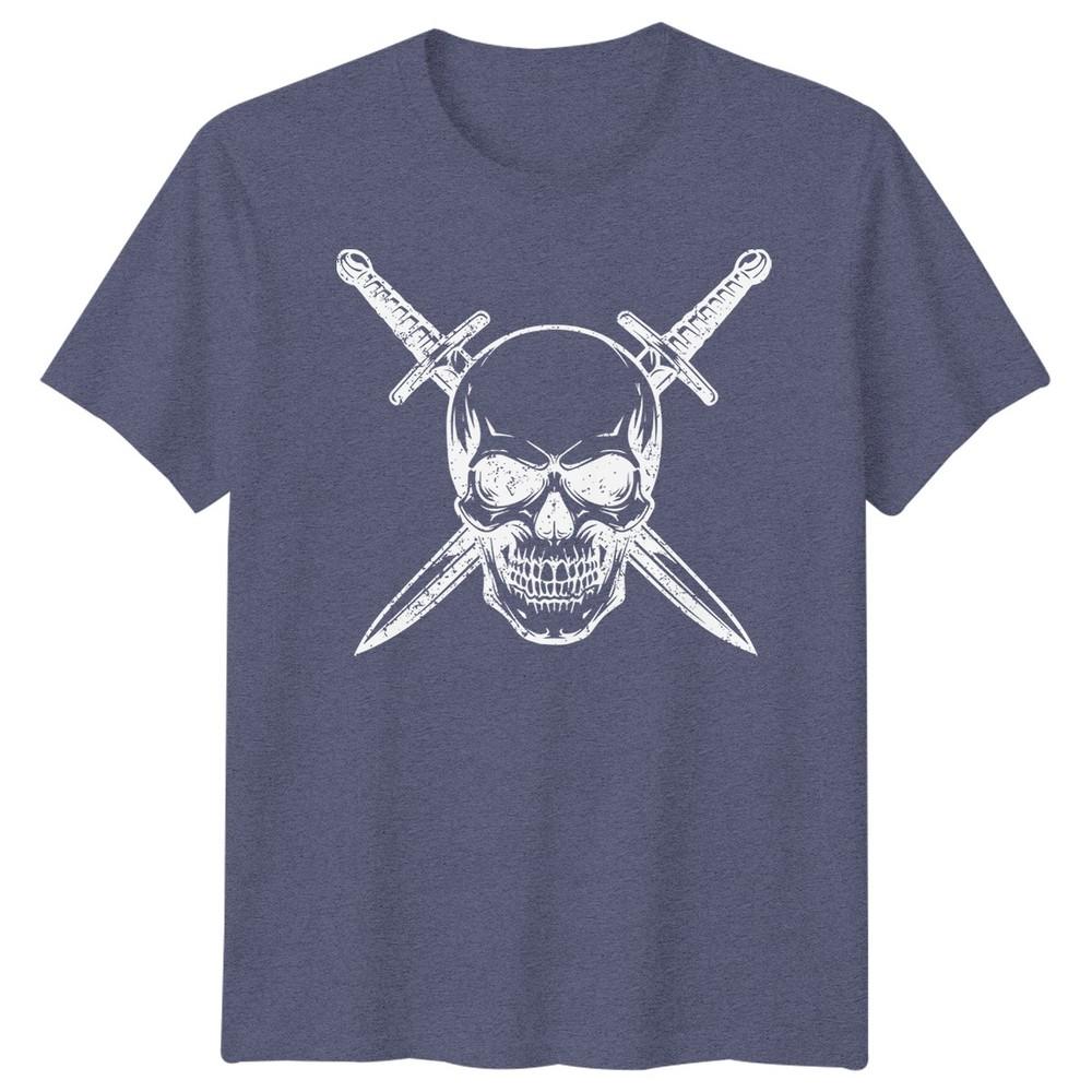 Skull Art Fantasy Unisexs TShirt Crossed Swords Graphic