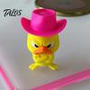 Cadeau Drôle pour Amis Canard en Colère Figurine de Bureau, Décoration de Bureau Jaune Imprimée en 3D avec Petit Chapeau de Cowboy en Résine, Petit Animal Ornement Maison