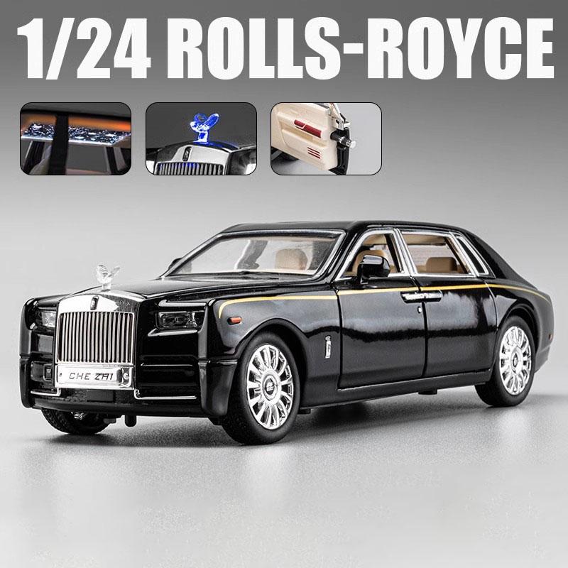 AAYK1 1:24 Scale Rolls Royce Phantom Alloy Model Car Toy Metal Diecast Music Light Pull Back Vehicles Models Ornaments Present for Kid