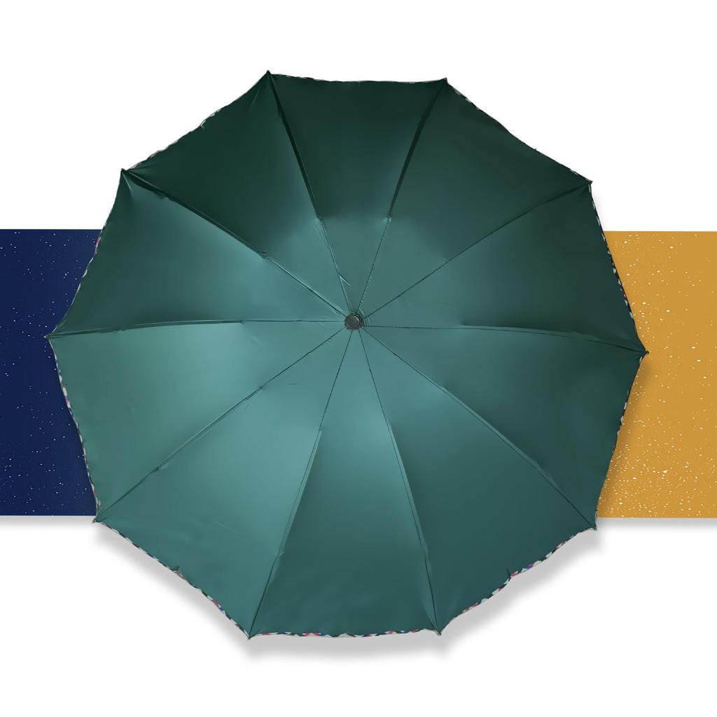 Extra Large Black Glue Edge Business Umbrella - 10 Ribs, British Style, Rain & Sun Protection, Customizable Logo, Perfect for Gifting & Advertising
