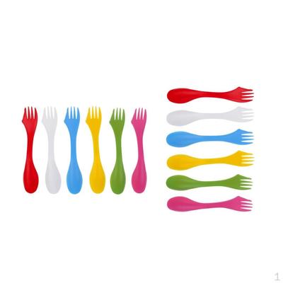 Packung mit 12 Stück Tragbares 3-in-1 Camping-Besteck Spork-Kombination Löffel Besteck für Outdoor-Wandern