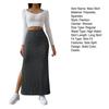 Maxi Skirt with Side Slits High-Waisted Ribbed Long Skirt Solid Color Hip Wrapped Autumn Winter Long Skirt