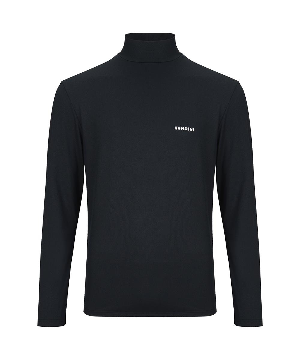 Candini Black Logo Half-Neck Long Sleeve Tee (Men)