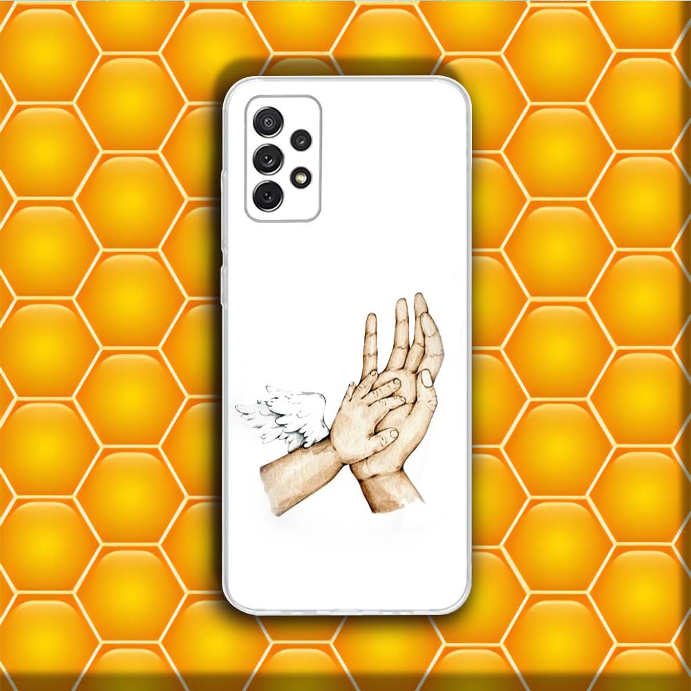 

Phone Case Silicone For Samsung S30,23,21,22,20 FE lite,S10,9,PIus Note20ultra Mom Daughter Son Dad Hold Hands Soft Transparent SamsungS7edge