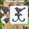 Cast Iron Bird Wall Hook Courtyard Hanger Garden Double Hooks for