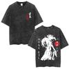 T-shirt Lavata Vintage Miyamoto Musashi di Vagabond Anime Uomo Donna Retro Cotone Oversize Uomo Manga T-shirt di Alta Qualità
