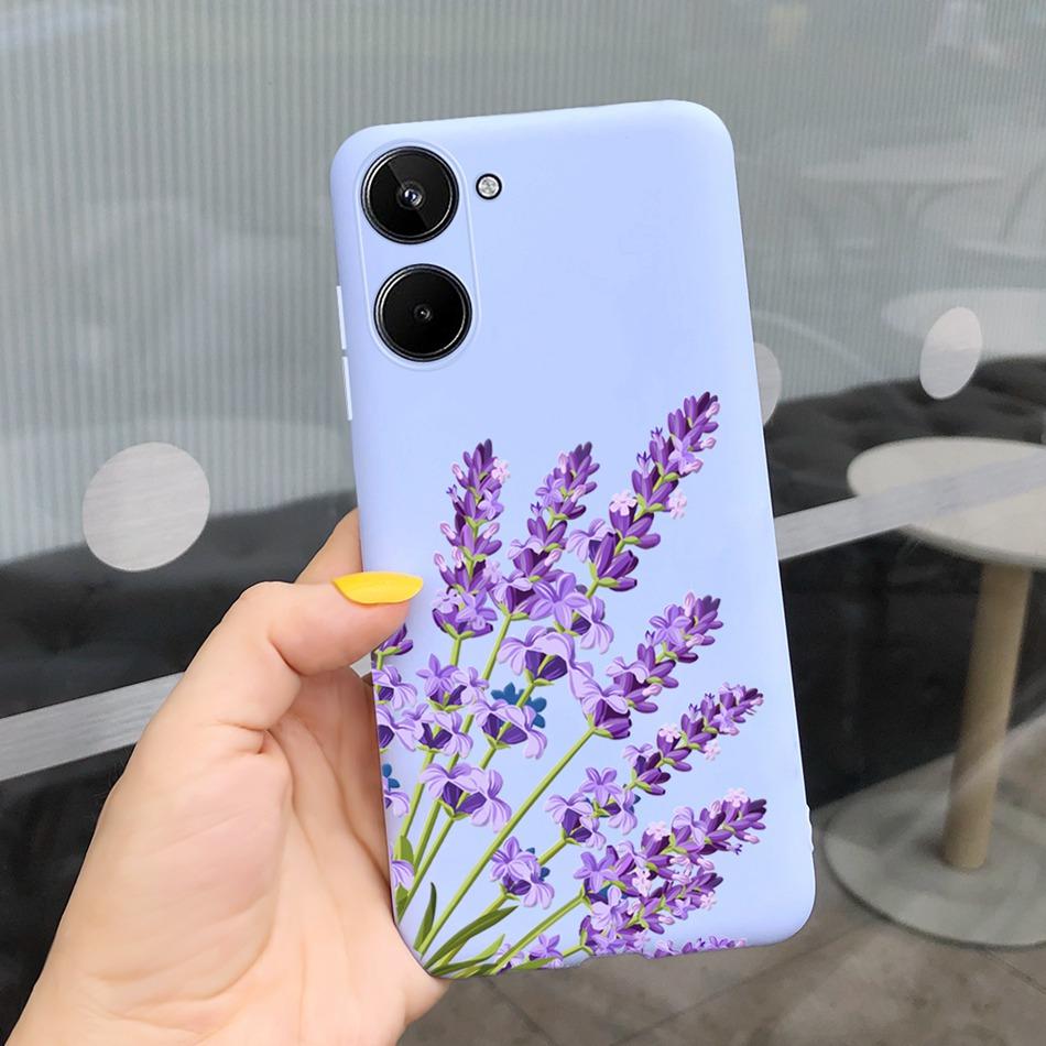 For Realme 10 2022 Fashion Girl Sunflower Yellow Phone Case For Realme10 RMX3630 4G Candy Color Soft Silicone TPU Cases