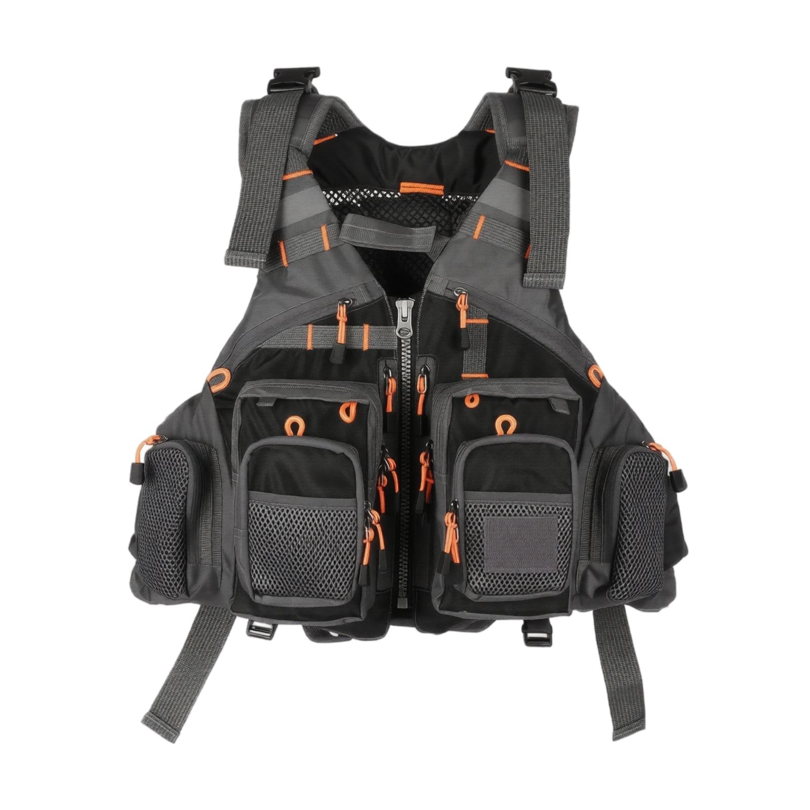Multi Pocket Fishing Vest Detachable Floating Material Portable Life Jacket for Boat Fishing Sea Fishing Lure Fishing Outdoor Activities one size чёрный