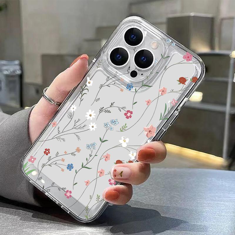 Black Rose Floral Pattern Case For iPhone 17 Pro Max Coque iPhone 16 15 14 13 Pro Max 11 Clear TPU Silicone Soft Cover