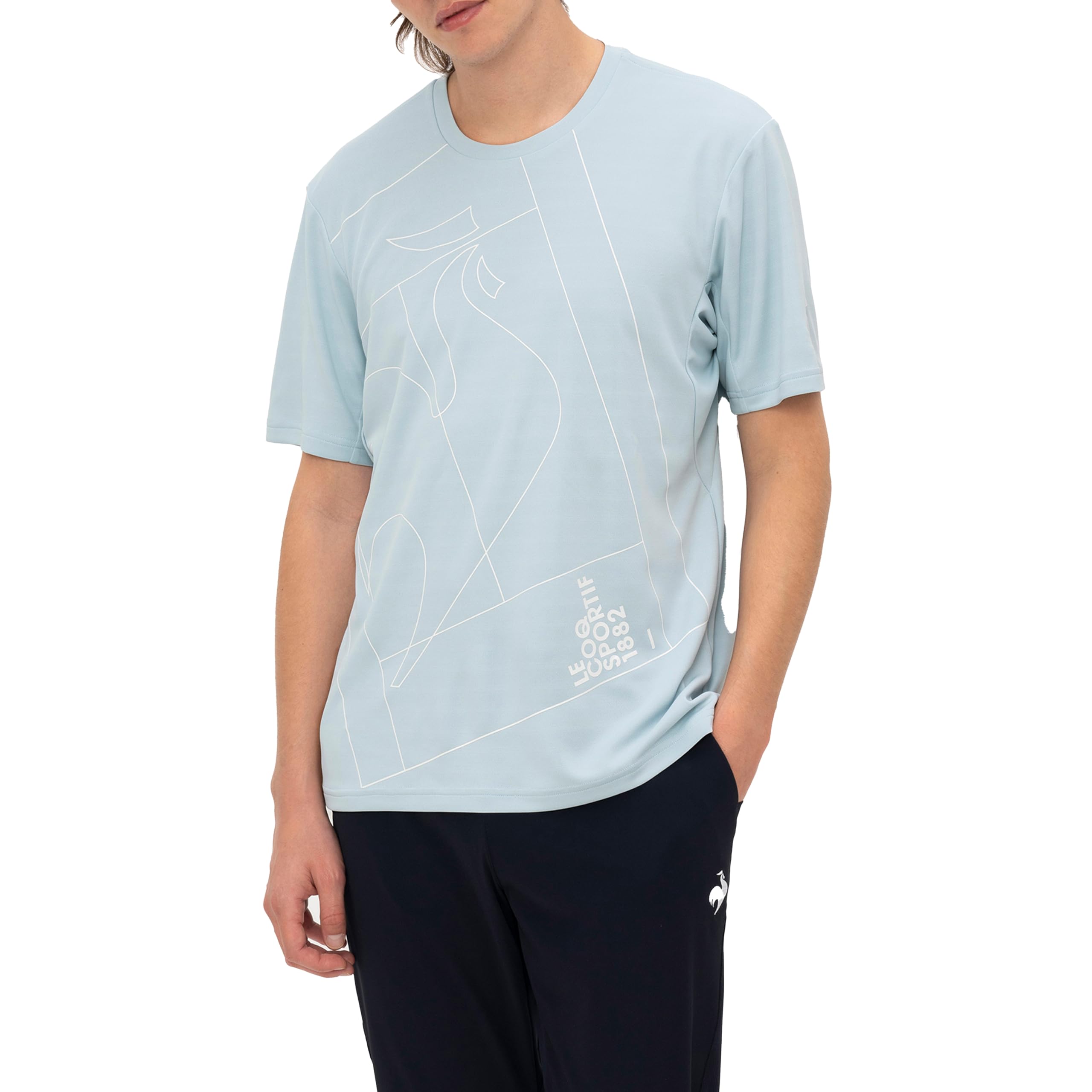 

Футболка Coq Tennis Plastic Graphic Practice Sweat Quick UV CUT Heat Cooling Tennis Easy to Raise Your BL00 [Le Sportif], футболка, впитывающая, сушка,