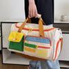 Large Capacity Oxford Fabric Gym Duffel Bag with Shoe Compartment & Adjustable Shoulder Straps, Multi-Pocket Travel Bag for Women