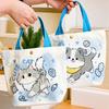 Süße Tierprint-Tragetasche Kinder Canvas-Tasche mit Katze Border Collie Prints Wiederverwendbare Einkaufstasche für Erwachsene Jungen Mädchen Schule Picknick Ausflug