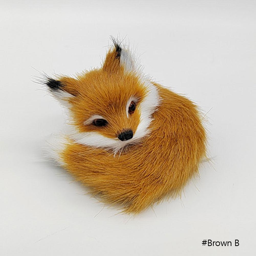 Simulation Mini Fox Model Cute Imitation Fox Ornaments Christmas Gift Children Birthday Gifts Home Decoration Figures Craft
