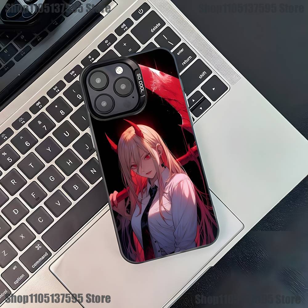 Anime M-Makima Phone Case For iPhone 17,16,15,14,13,12,11,Pro,XS,Max,Plus,Mini,SE4,E Black Matte Shockproof Cover