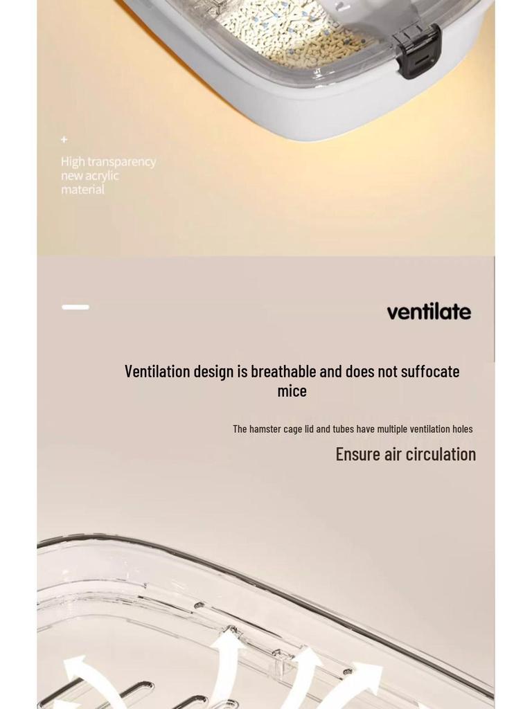 Golden Bear Luxus Acryl Hamster Villa - Extra Großer Anfängerkäfig