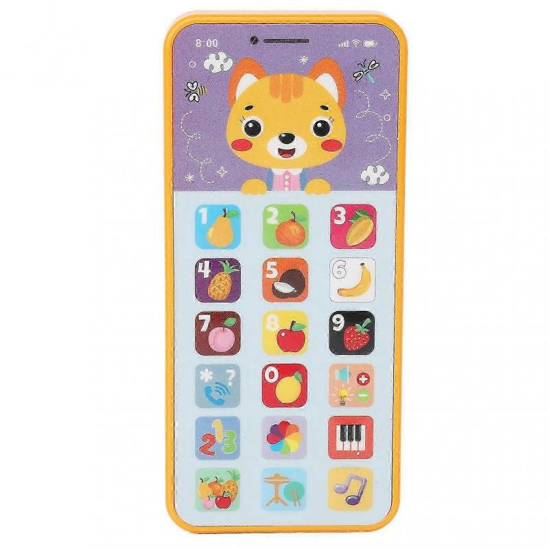Multifunction Early Education Simulation Phone with 18 Buttons and USB Charging for Toddlers, Orange