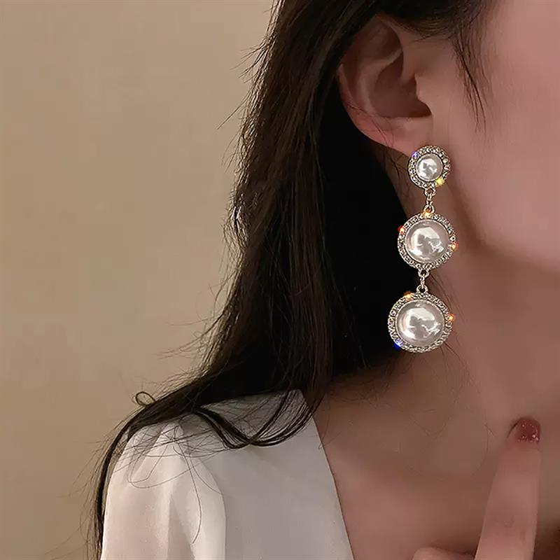 Xiaomi Huitan Imitation Pearl Drop Earrings for Women Elegant Wedding Engagement Fashion Accessories Inlaid Shiny CZ Lady Jewelry Gift