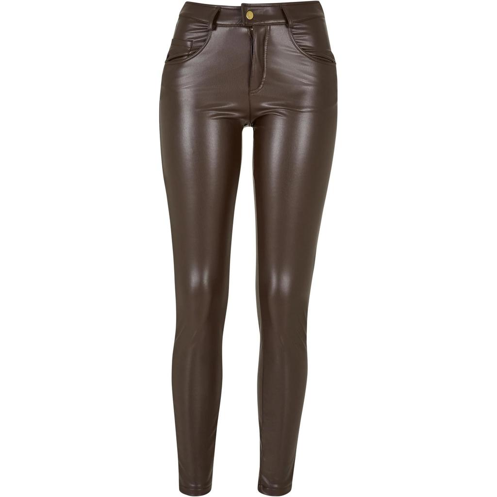 Urban Classics Womens/Ladies Synthetic Leather Mid Rise Trousers