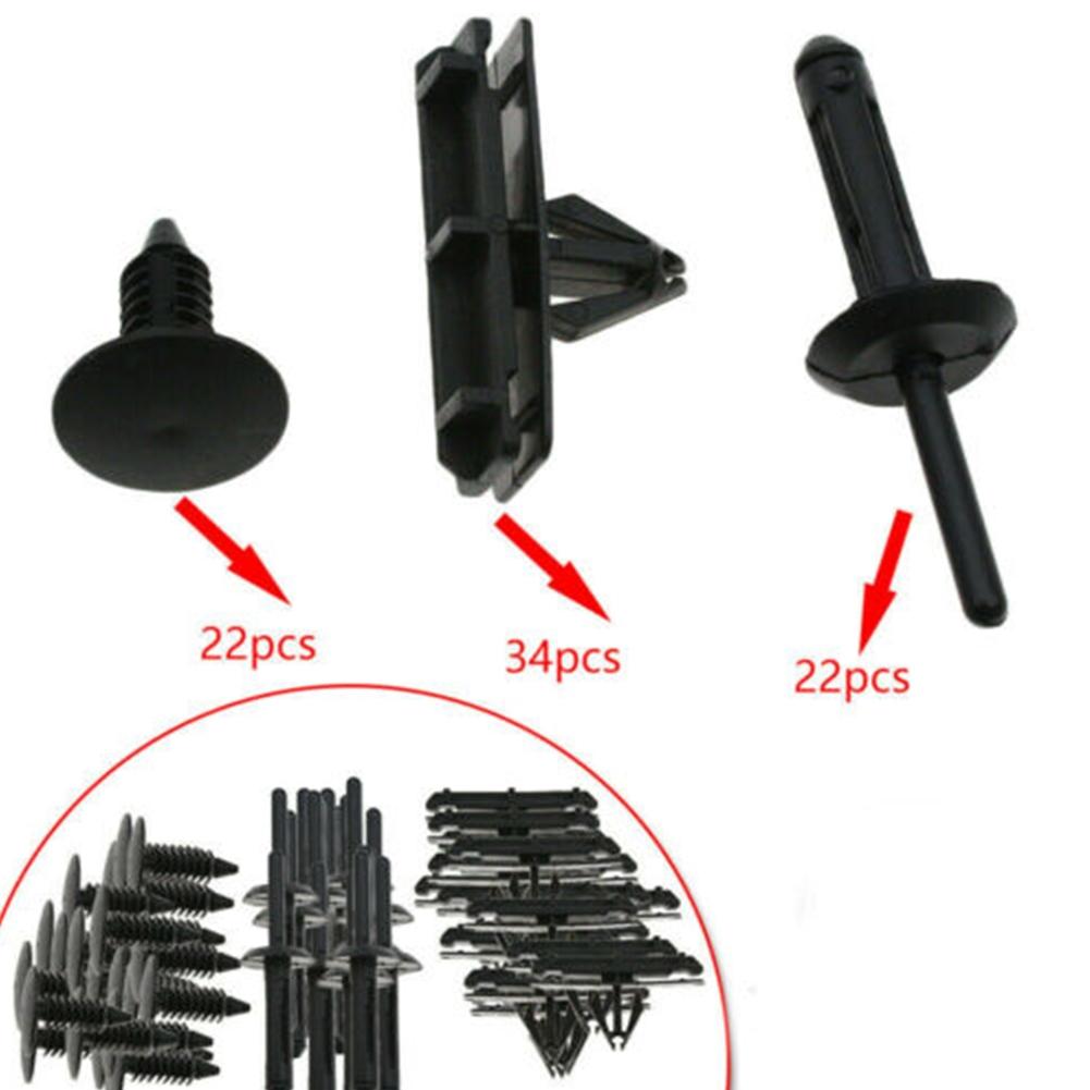 Car Fastner Clips Clips Interior Accessories 1 Set/78pcs Black