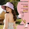 Women's Wide-Brim Sun Hat: Adjustable, Foldable, Face-Slimming, Ideal for Travel & Outdoor Sun Protection