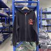 Mens Oversized Hooded Zip-Up Sweatshirt With Graphic Print Cotton Blend Fall Winter Streetwear