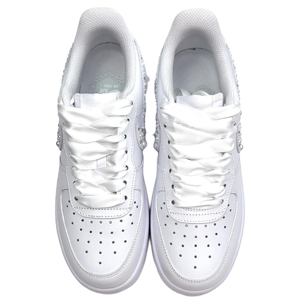 Nike Air Force 1 Stele Scânteietoare Rezistente la Alunecare Rezistente la Abraziune Pantofi de Skateboard Joasă Unisex Alb CW2288-111(Echipa935-)