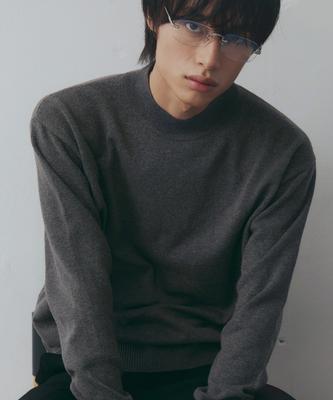 NODU Mock Neck Half Turtleneck Knit [Gray]