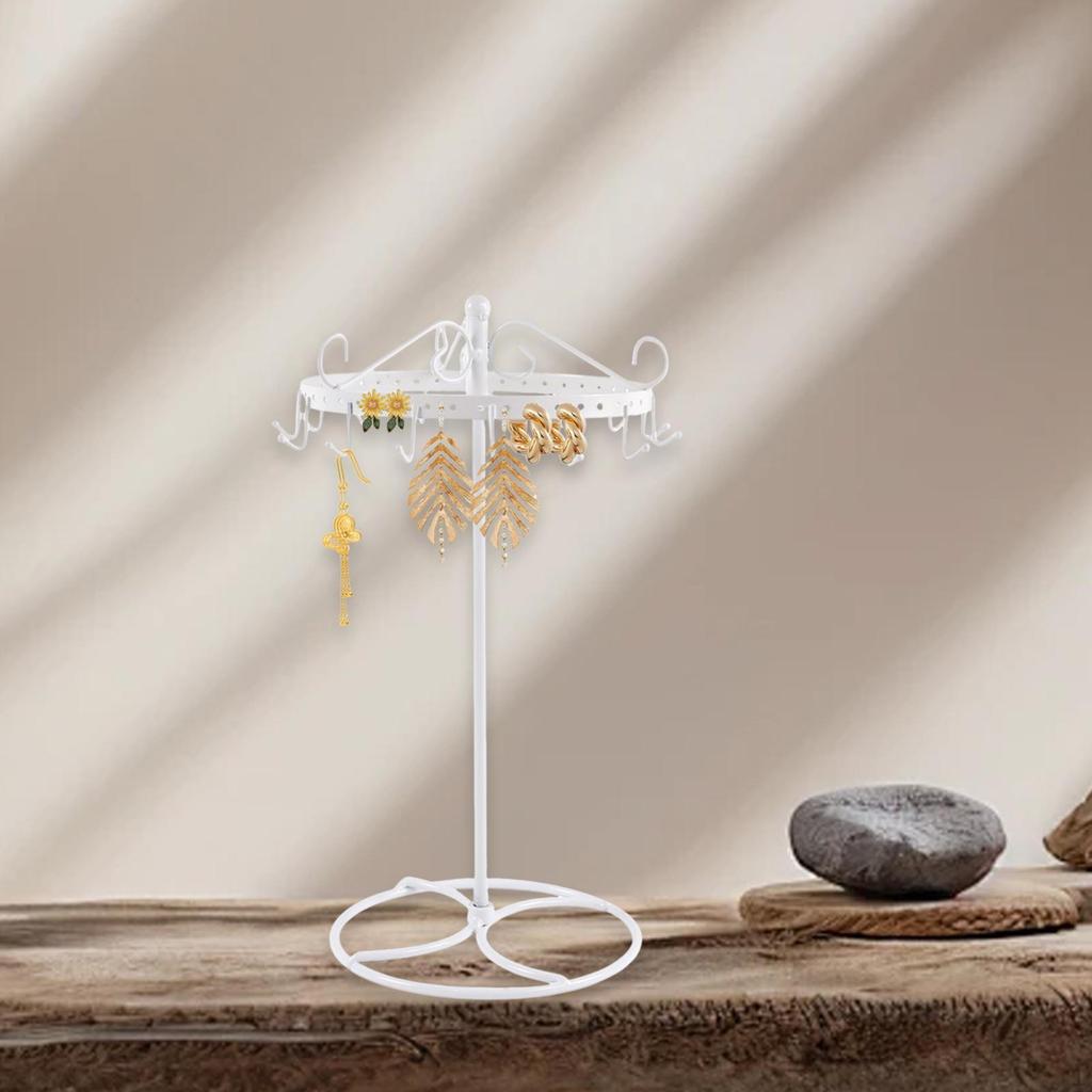 Necklace Holder Metal Jewelry Display Stand Rotating Organizer for Pendant