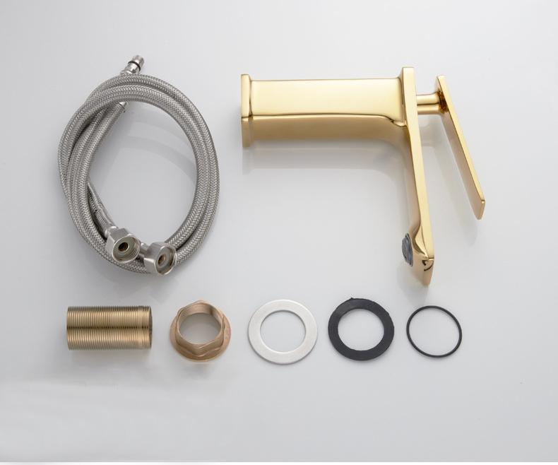 White Brass Basin Faucet Bathroom Sink Faucets Hot Cold Water Mixer Crane Deck Mounted Single Handle Hole Bath Kitchen Taps