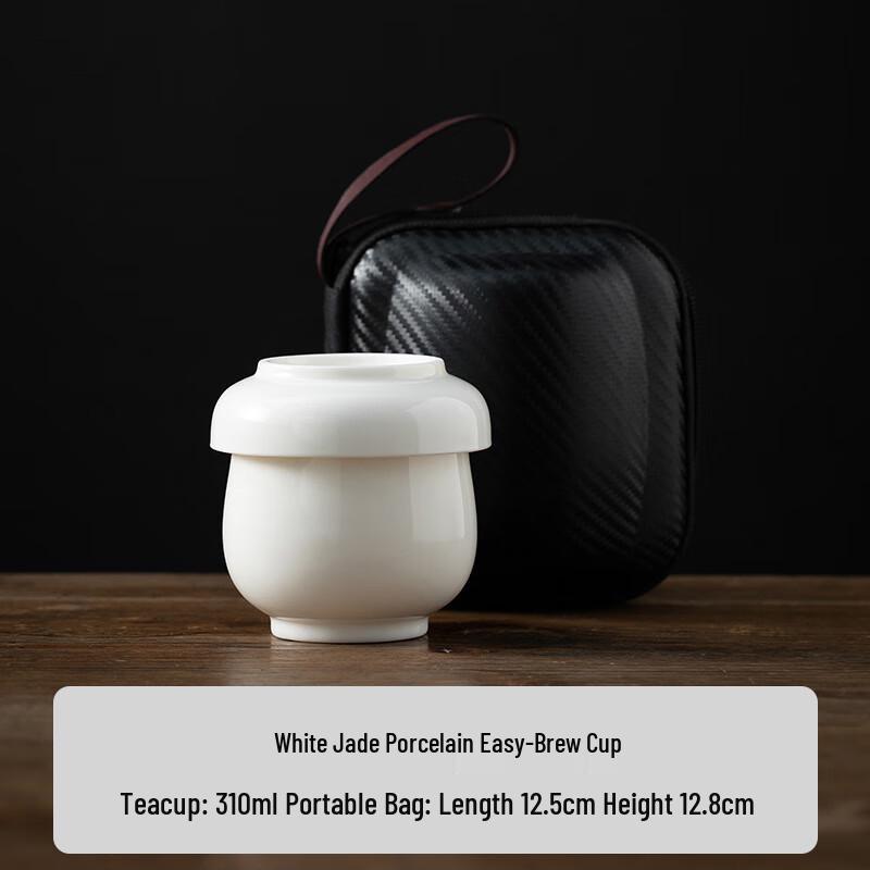 TLAKEHO Portable White Porcelain Quick Tea Set