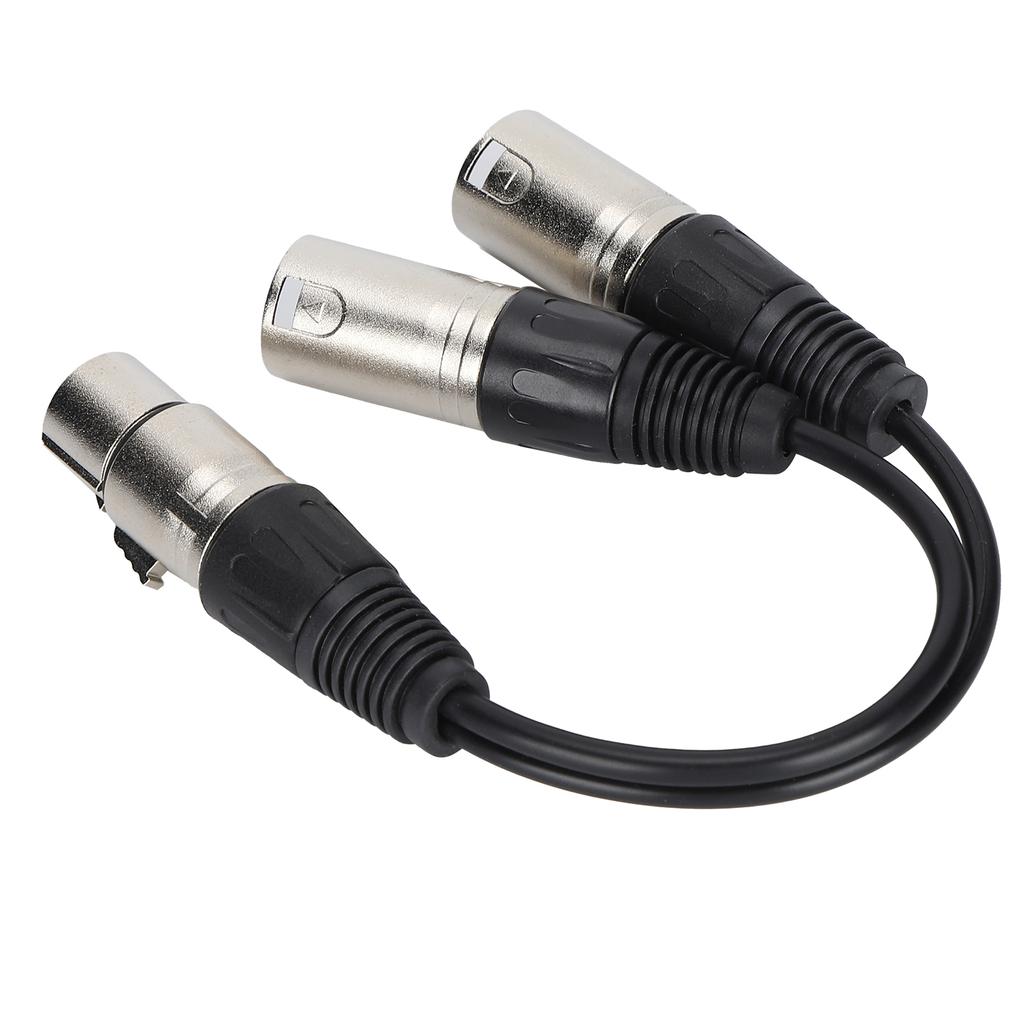 XLR Female to Dual XLR Male Cable Microphone Stereo Balanced Connection Cord for Audio AdapterWhite 0.25m   0.8ft