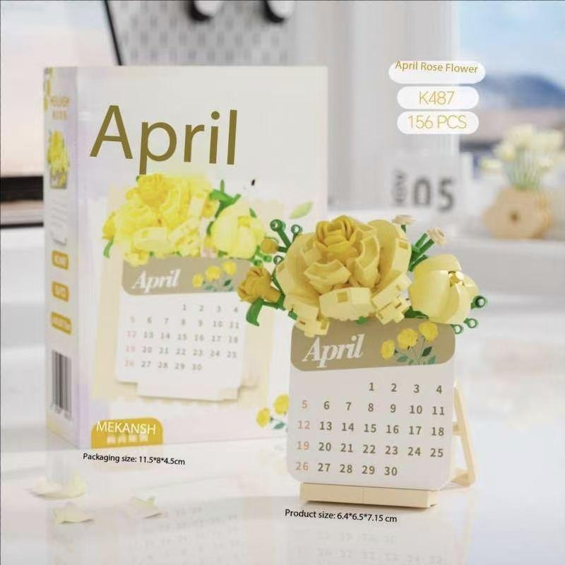 Non-Toxic Succulent Plant Building Blocks 3D Puzzle Calendar - Educational Stem Toys For Children Kids Students Creative Desktop Decor