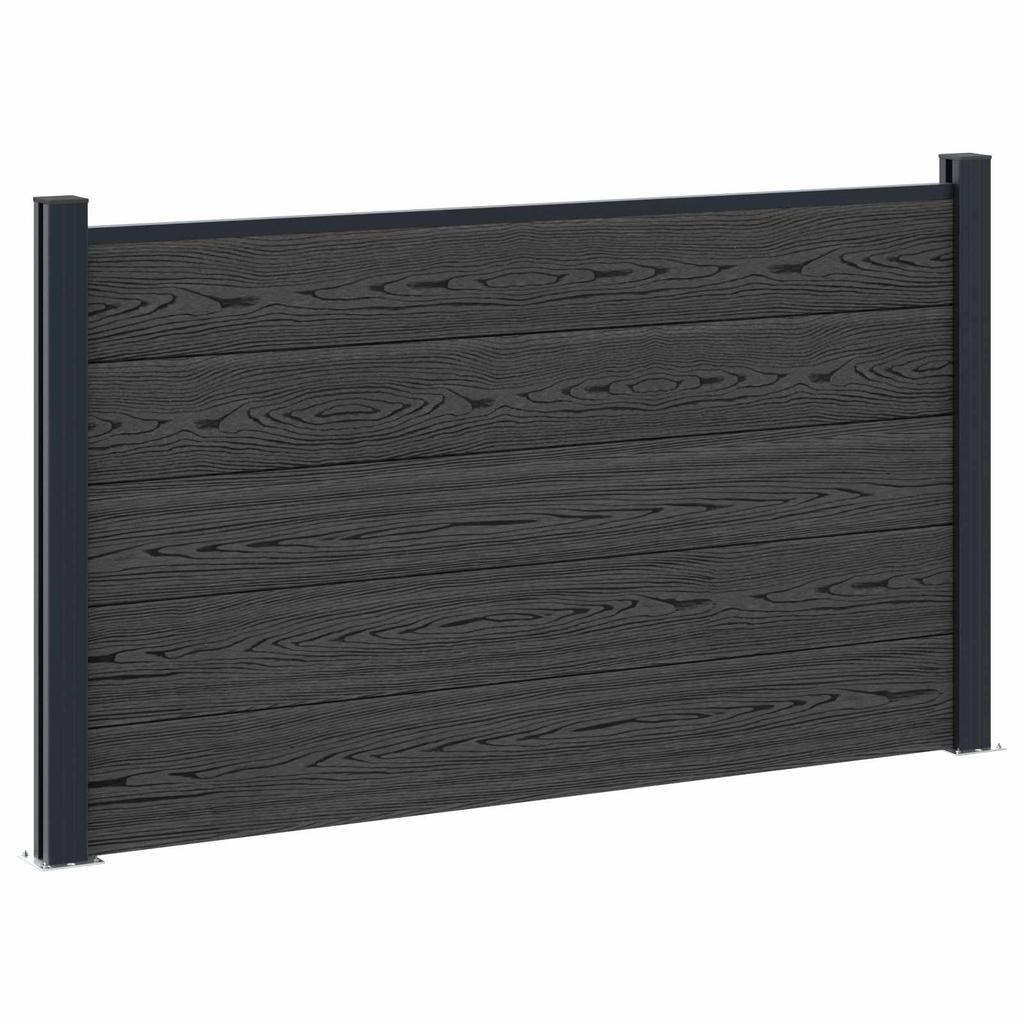 WPC and Aluminum Fence Panel Black
