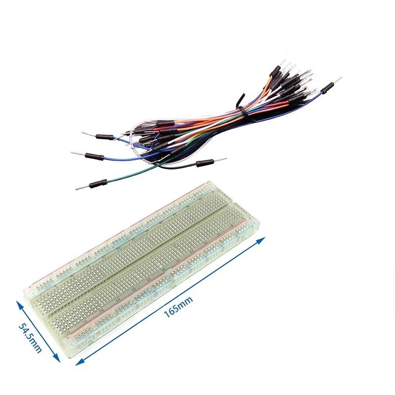400 750 Lochrasterplatine + 65 Stück Steckbrücken-Kabel-Kit MB-102 Lötlose Draht-Labor-DIY Mini-Test-Prototypenplatine