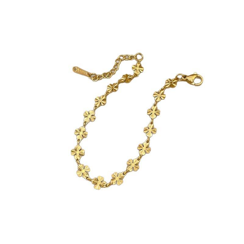 Dongmen Personalized Minimalist Wind Lucky Grass Personalized Chain Bracelet Female Retro Girlfriend