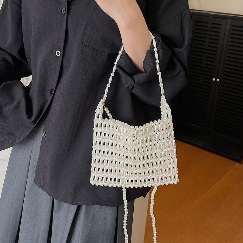 Summer 2026 Pearl Beaded Hollow Mini Crossbody Handbag for Women