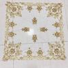 European hand beaded embroidered square gold tablecloth table mat set birthday party holiday living room bedroom decoration