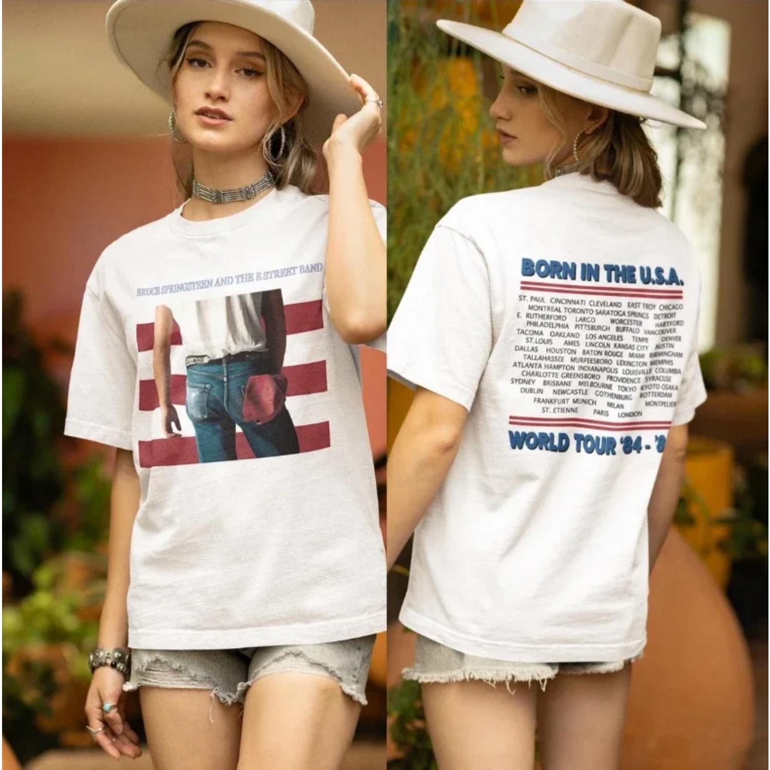 Bruce Springsteen, Bruce Springsteen s Unisex T-shirt, Double-sided Comfortable and Breathable Retro T-shirt Y2k Ins S чёрный