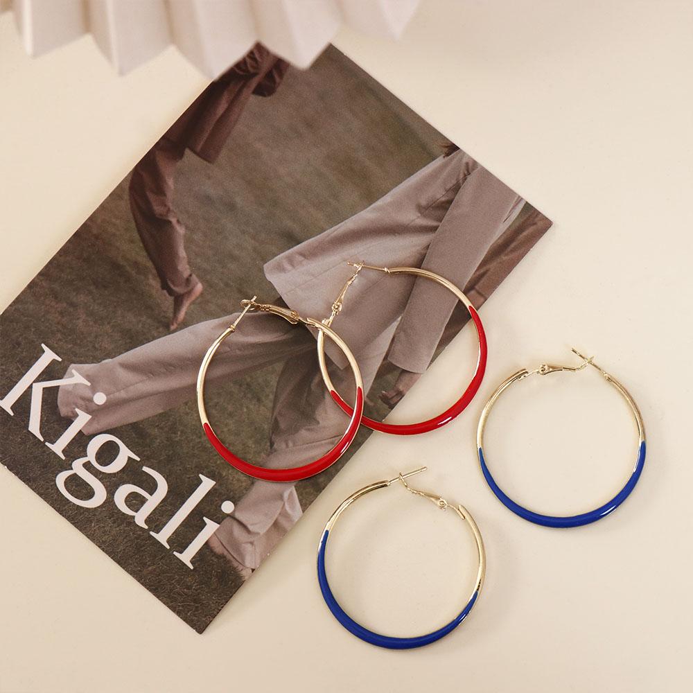 Pure Sweet Drip Glaze Large Circle Earrings Trendy Big Hoop Earring  Female