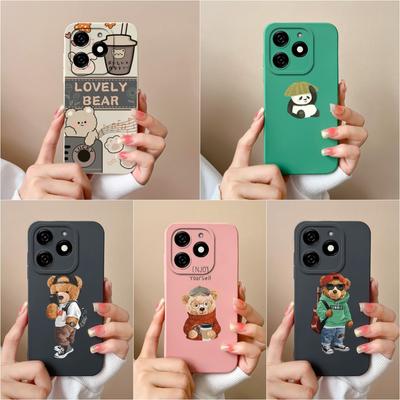 Etui na Itel A18s P55+ Tecno Camon 30 Premier Pro Etui na telefon Moda Miś Panda Wysokiej jakości Matowe Miękkie Silikonowe Odporne na upadki Ochrona aparatu Obudowa