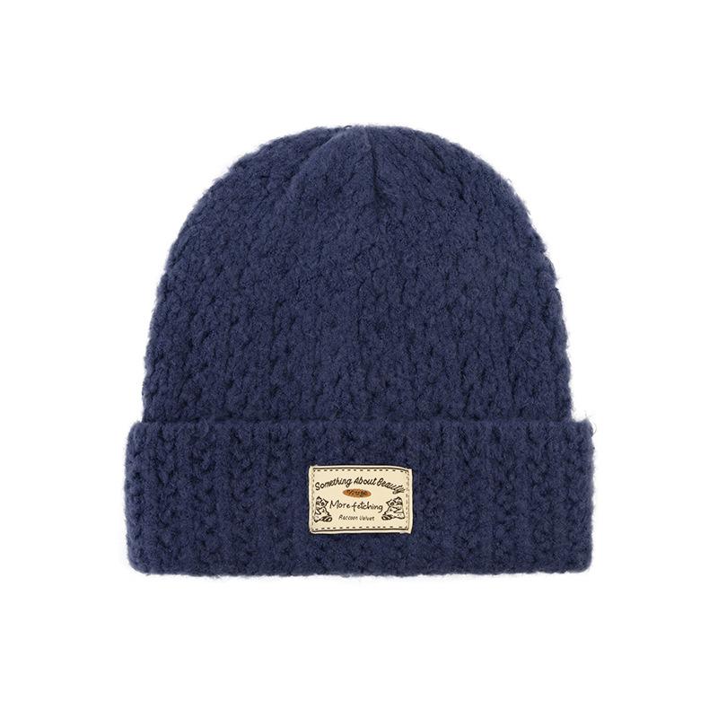 

Fashion versatile headgear, outdoor travel, cold-proof and warm ear protection hat, knitted hat, American sticker retro wool hat