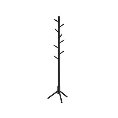 Standing Coat Rack, Solid Wood Coat Rack, Tree-Shaped Coat Rack with 8 Hooks, 3 Height Options, for Clothes, Hats, Bags, for Living Room