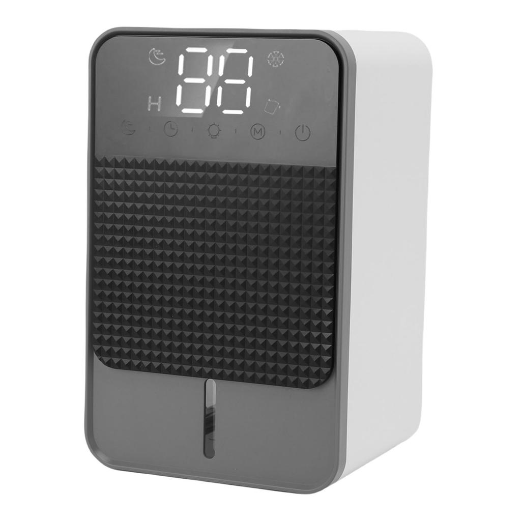 Mały osuszacz 1200 ml z wyświetlaczem cyfrowym, funkcją odszraniania, timerem, alarmem pełnego zbiornika wody, automatycznym wyłączaniem, 7-kolorowym oświetleniem ambientowym