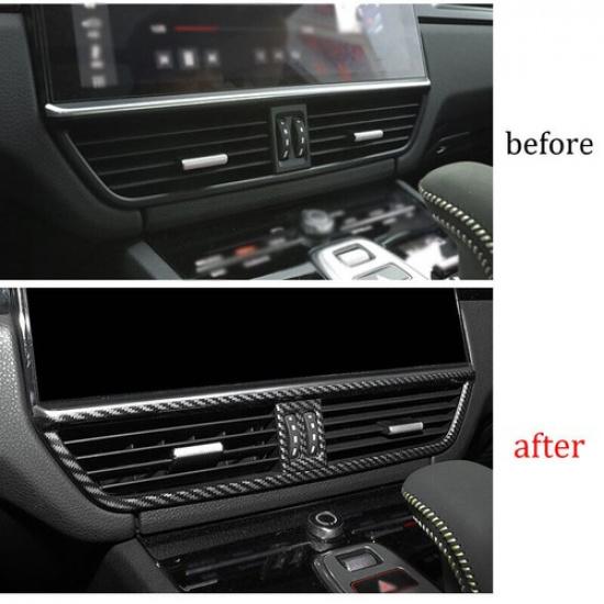 For Porsche Cayenne 2018-23 ABS Carbon Fiber Instrument L&R Air Outlet Vent Trim